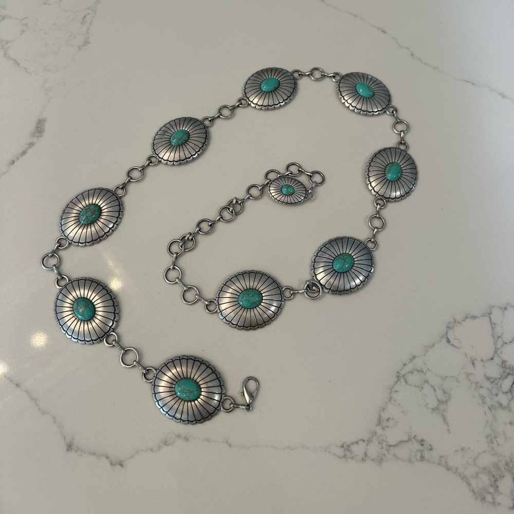 Turquoise and Silver Women's belt